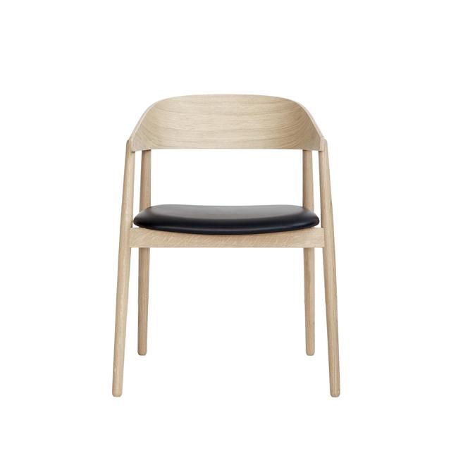 Andersen Furniture Ac2 Spisebordsstol    Armlænl Egetræ Sort Læder