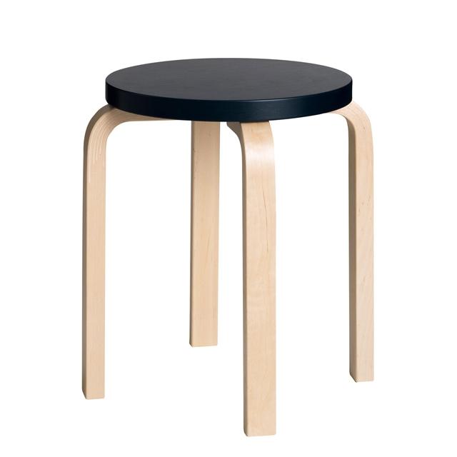 Artek E60 Skammel Birk Sort