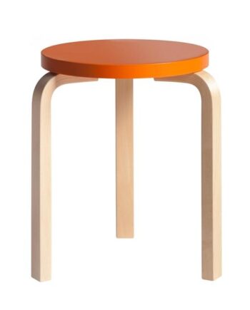 Artek 60 Skammel Birk Orange