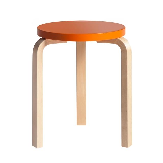 Artek 60 Skammel Birk Orange