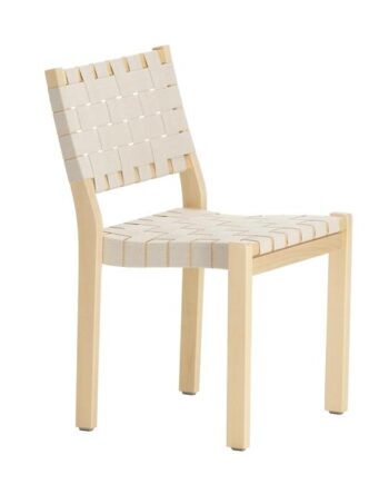 Artek 611 Spisebordsstol Birk Hvid