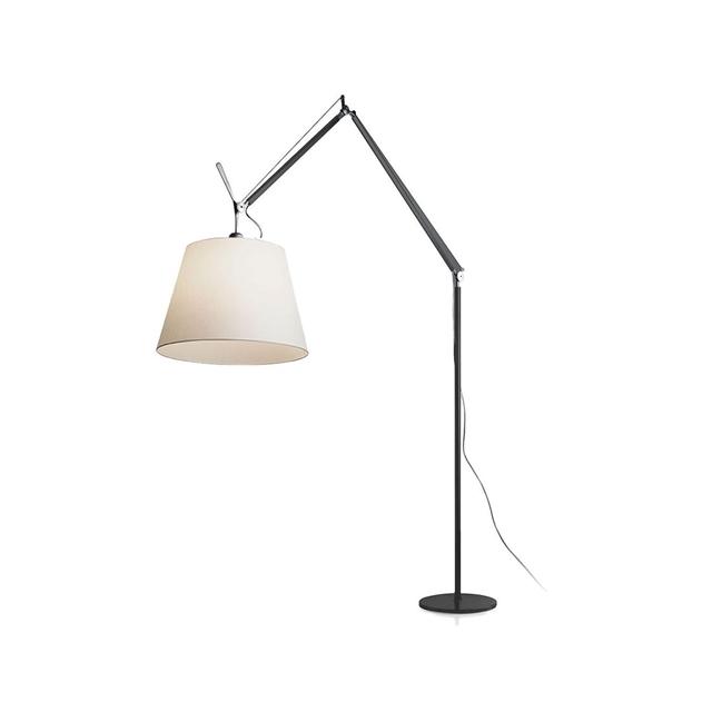Artemide Tolomeo Mega Gulvlampe Sort Krop 42 Cm Pergament Skærm Med Lysdæmper