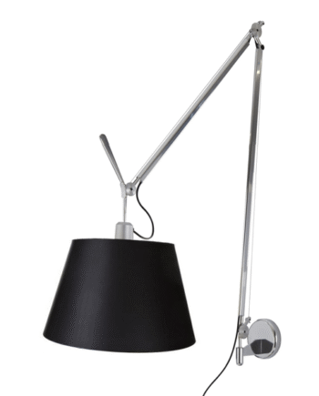 Artemide Tolomeo Mega Væglampe Sort Sort Skærm 36cm