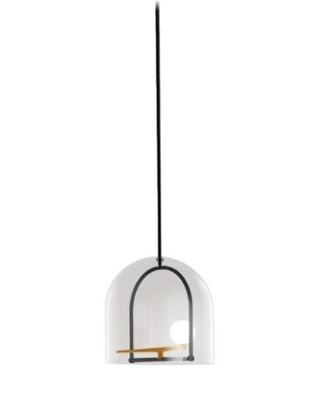 Artemide Yanzi Pendel Diff  Gennemsigtig Hvid Børstet Messing Sort