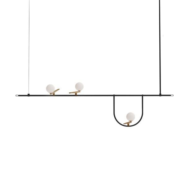 Artemide Yanzi Pendel Hvid Børstet Messing Sort