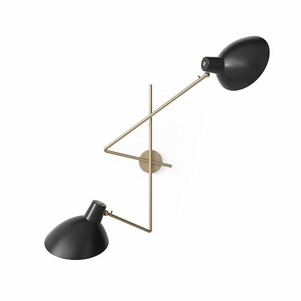 Astep Vv Cinquanta Væglampe Twin Messing Sort