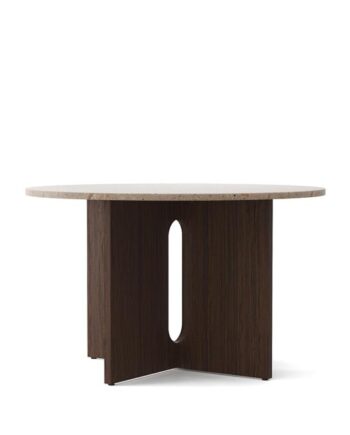 Audo Androgyne Spisebord ø120 Cm Mørk Bejdset Egetræ Kunis Breccia Sand