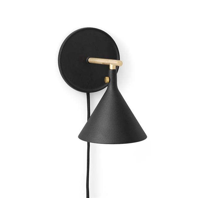 Audo Cast Sconce Væglampe Med Diffuser Sort