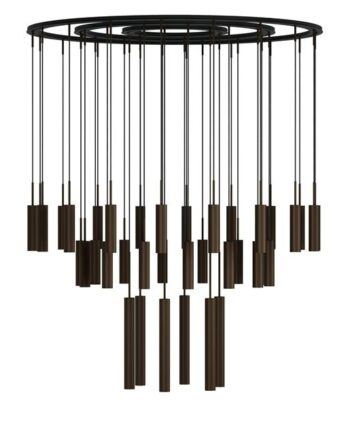 Audo Tubulaire Lysekrone 38 Aluminium Anodiseret Bronze