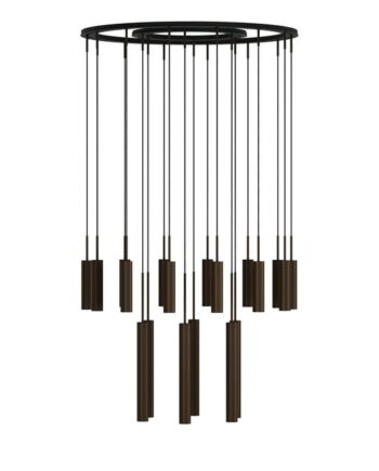 Audo Tubulaire Lysekrone 20 Aluminium Anodiseret Bronze