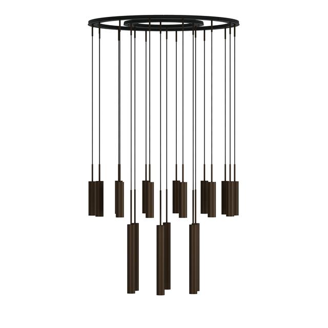 Audo Tubulaire Lysekrone 20 Aluminium Anodiseret Bronze