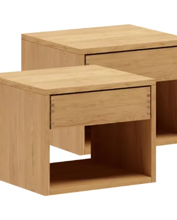 40 Cm   40 Cm Naturolieret Just Wood Snedker Sengebord Sæt      Skuffe