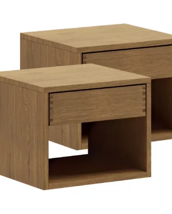 40 Cm   40 Cm Mørkolieret Just Wood Snedker Sengebord Sæt      Skuffe
