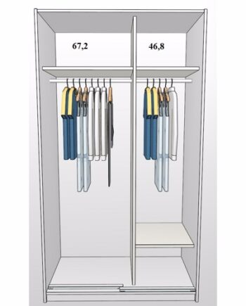 120 Cm Garderobeskab Med   Skydelåger