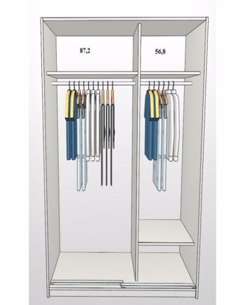 150cm Garderobeskab Med   Skydelåger