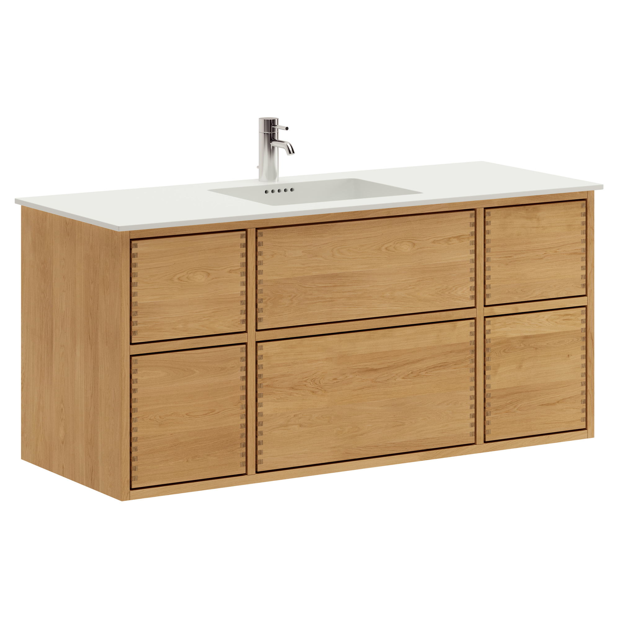 120 Cm Naturolieret Just Wood Push Badmøbel Med Skuffer