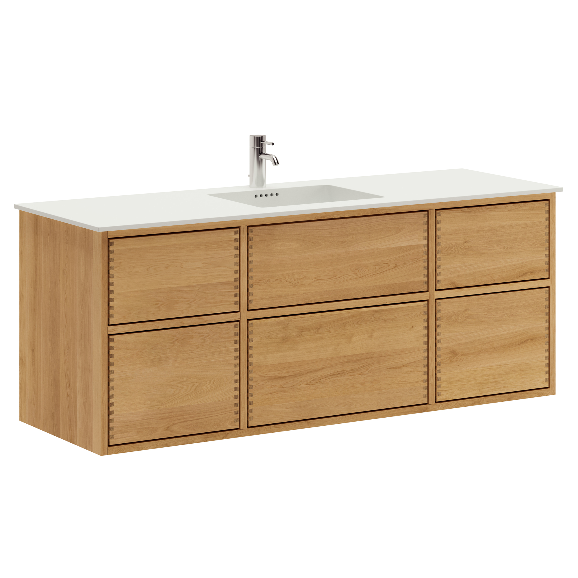 140 Cm Naturolieret Just Wood Push Badmøbel Med Skuffer