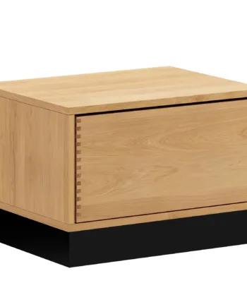 63   Cm Naturolieret Just Wood Push Snedker Bænk Inkl    Skuffe 40 Cm Dybde Og Sort Sokkel