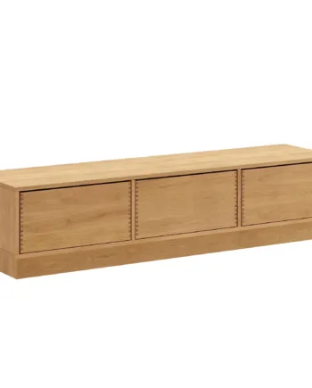 187   Cm Naturolieret Just Wood Push Snedker Bænk Inkl    Skuffer 40 Cm Dybde Og Eg Sokkel
