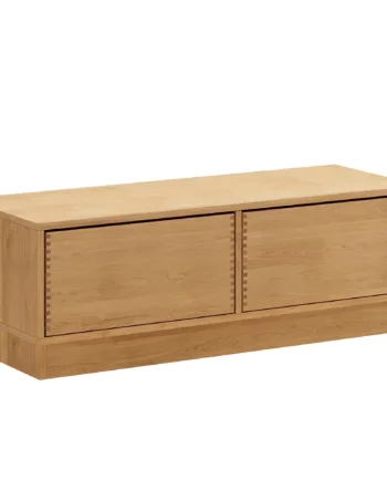 125   Cm Naturolieret Just Wood Push Snedker Bænk Inkl    Skuffer 40 Cm Dybde Og Eg Sokkel