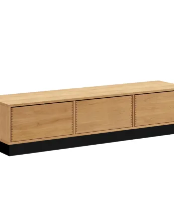 187   Cm Naturolieret Just Wood Push Snedker Bænk Inkl    Skuffer 40 Cm Dybde Og Sort Sokkel