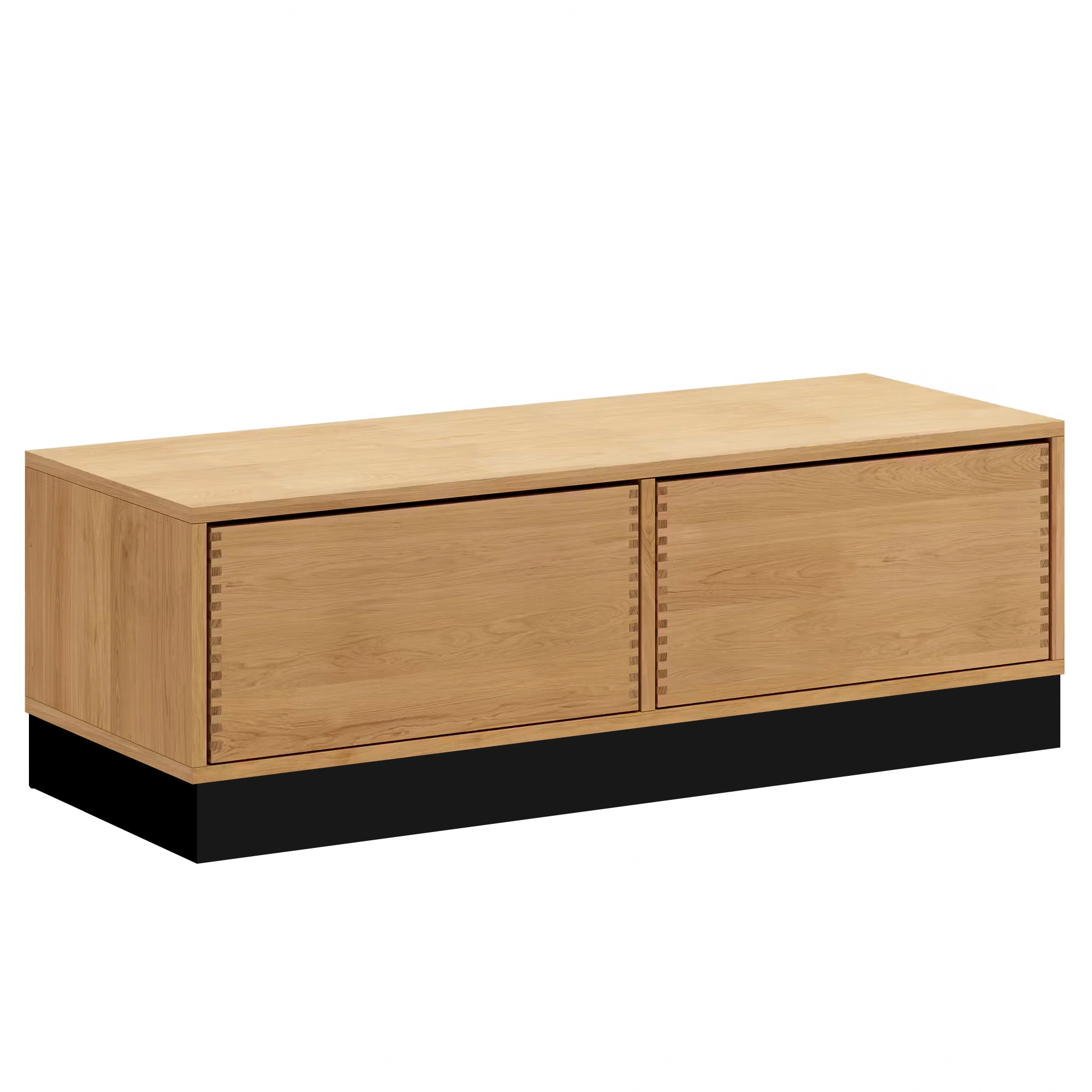 125 Cm Naturolieret Just Wood Push Snedker Bænk Inkl Skuffer 40 Cm Dybde Og Sort Sokkel