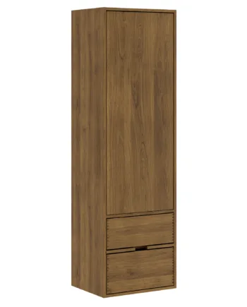 43   Cm Mørkolieret Just Wood Bad Højskab Med   Skuffer