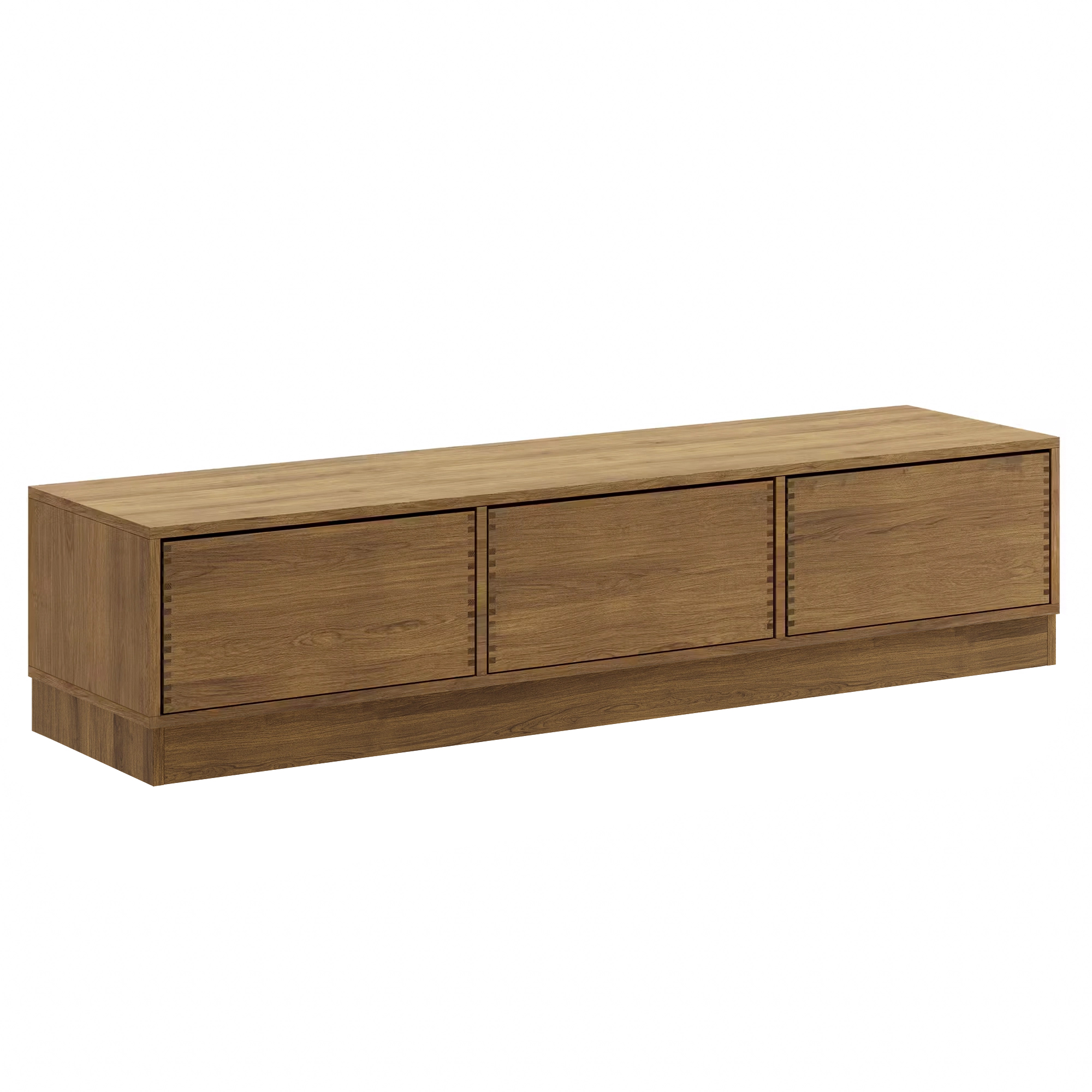 187 Cm Mørkolieret Just Wood Push Snedker Bænk Inkl Skuffer 40 Cm Dybde Og Eg Sokkel