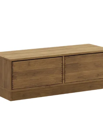 125   Cm Mørkolieret Just Wood Push Snedker Bænk Inkl    Skuffer 40 Cm Dybde Og Eg Sokkel