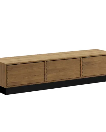 187   Cm Mørkolieret Just Wood Push Snedker Bænk Inkl    Skuffer 40 Cm Dybde Og Sort Sokkel