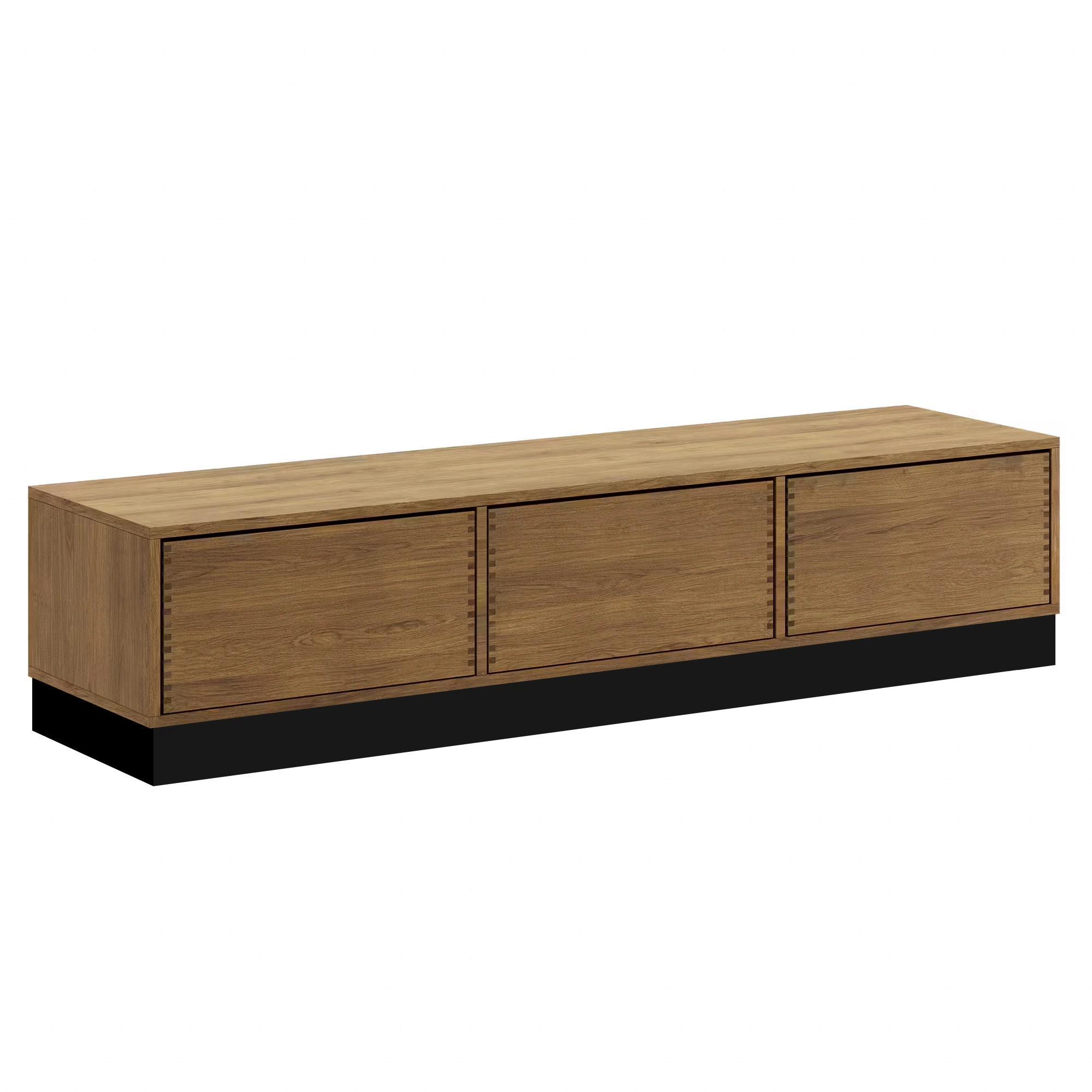 187 Cm Mørkolieret Just Wood Push Snedker Bænk Inkl Skuffer 40 Cm Dybde Og Sort Sokkel