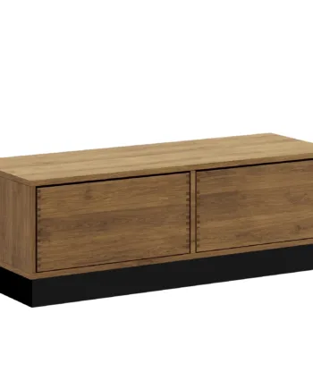 125   Cm Mørkolieret Just Wood Push Snedker Bænk Inkl    Skuffer 40 Cm Dybde Og Sort Sokkel