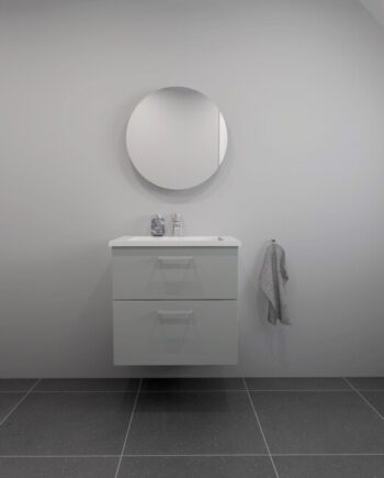 Kitchn Badsæt 62 Cm Hvid Marmorvask