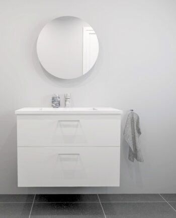 Kitchn Badsæt 82 Cm Hvid Marmorvask