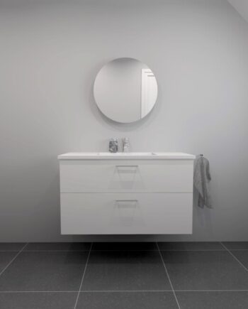 Kitchn Badsæt 102 Cm Hvid Marmorvask