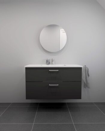 Kitchn Badsæt 102 Cm Hvid Marmorvask