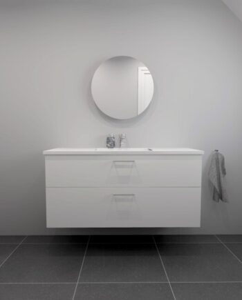 Kitchn Badsæt 122 Cm Hvid Marmorvask