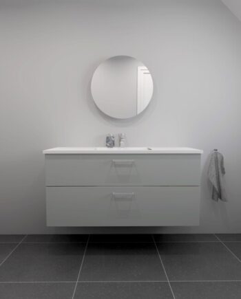 Kitchn Badsæt 122 Cm Hvid Marmorvask