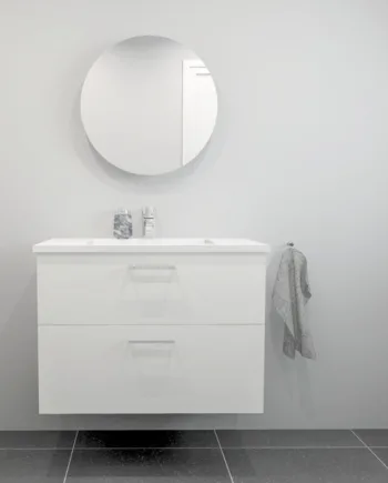 Kitchn Badsæt 82 Cm Hvid Marmorvask