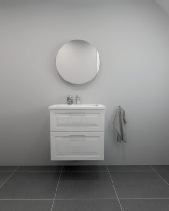 Kitchn Badsæt 62 Cm Hvid Marmorvask