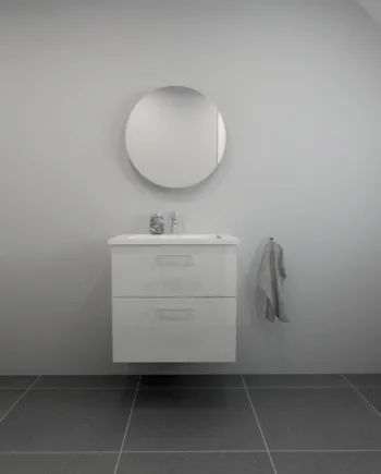 Kitchn Badsæt 62 Cm Hvid Marmorvask