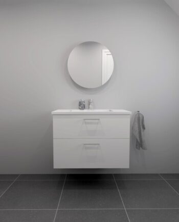 Kitchn Badsæt 82 Cm Hvid Marmorvask