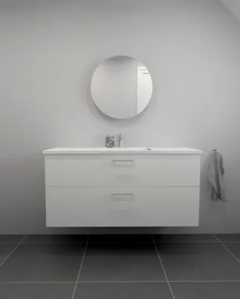 Kitchn Badsæt 122 Cm Hvid Marmorvask