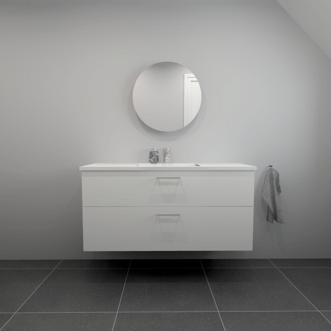 Kitchn Badsæt 122 Cm Hvid Marmorvask