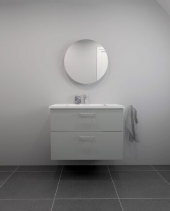 Kitchn Badsæt 82 Cm Hvid Marmorvask