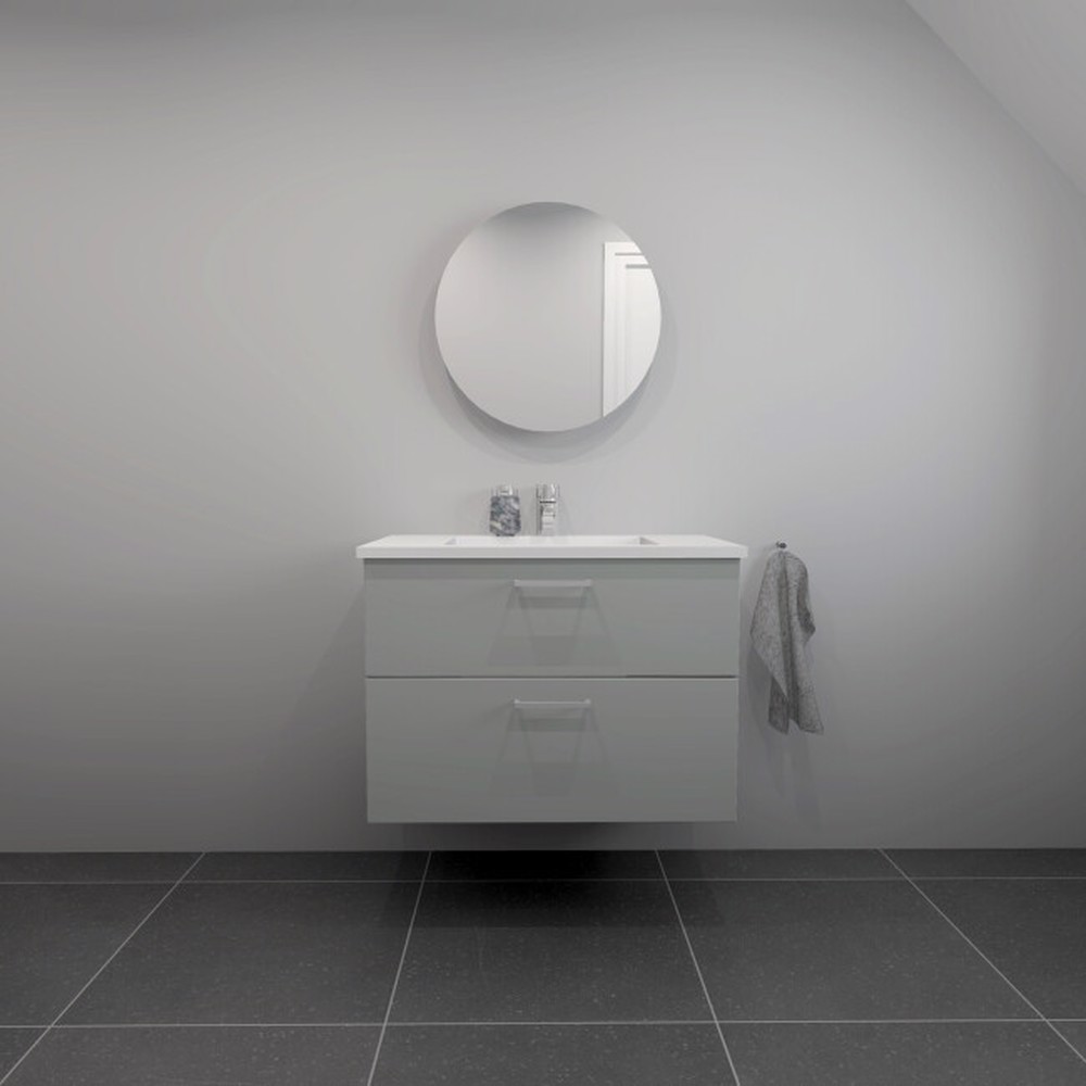 Kitchn Badsæt 82 Cm Hvid Marmorvask