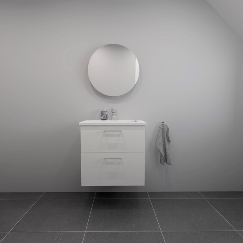 Kitchn Badsæt 62 Cm Hvid Marmorvask