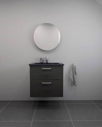 Kitchn Badsæt 62 Cm Sort Granitex Vask