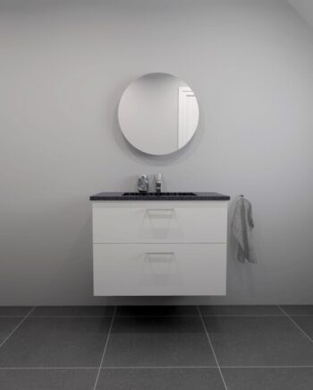 Kitchn Badsæt 82 Cm Sort Granitex Vask