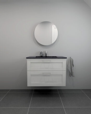 Kitchn Badsæt 82 Cm Sort Granitex Vask